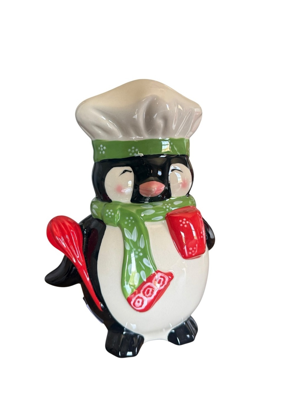 Ceramic Penguin Chef Figurine Hand Painted Kitchen Decor Christmas 7.5”